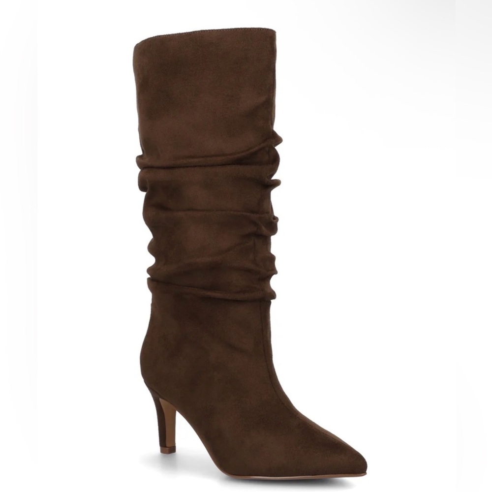 Journee Sonnet Knee-High Slouchy Boots – Extra Wide Calf – Vegan Leather